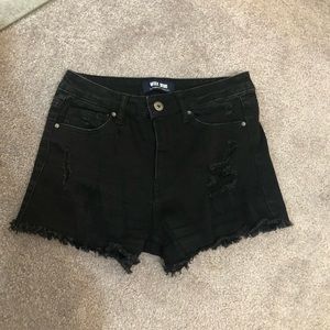 Black jean shorts